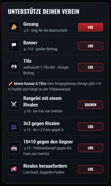 Die Aktionen eines Fans am Spieltag: Gesang, Banner, Tifo, Scharmützel, 3 gegen 3 und die Tribünenschlacht.