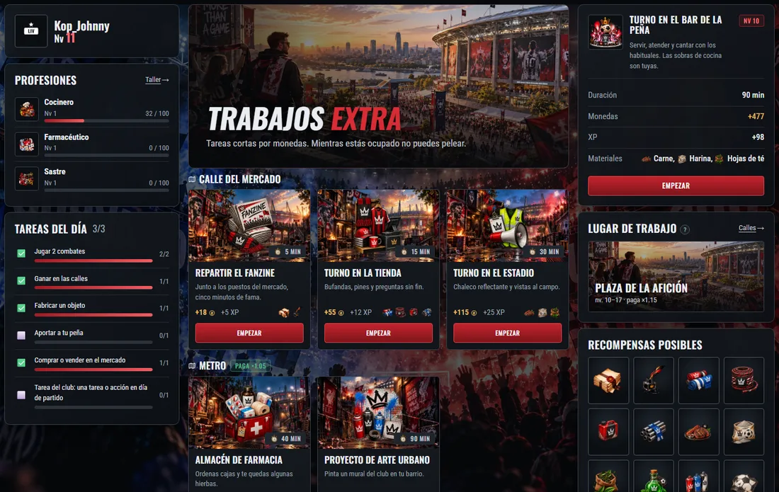 La arena: modos a la izquierda, el botón «Buscar rival», el rango, la temporada y los mejores jugadores.