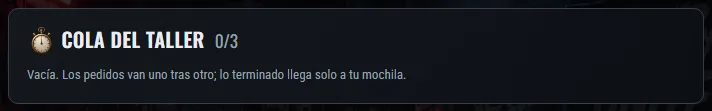 La cola del taller: qué se está fabricando y cuánto falta.
