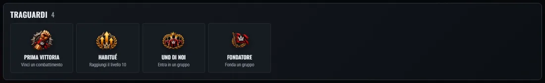 I traguardi nella pagina del tifoso.