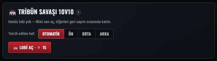 Savaştan önce istediğin hattı seçebilir ya da «Otomatik»te bırakabilirsin.