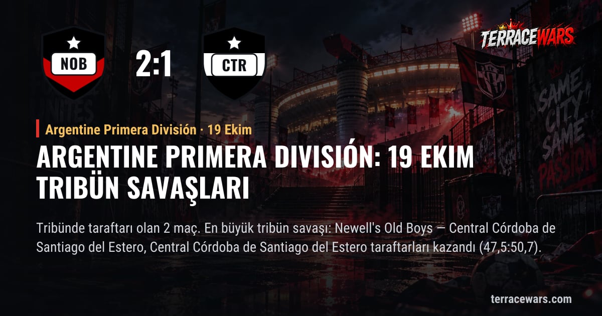 Argentine Primera División: 19 Ekim tribün savaşları