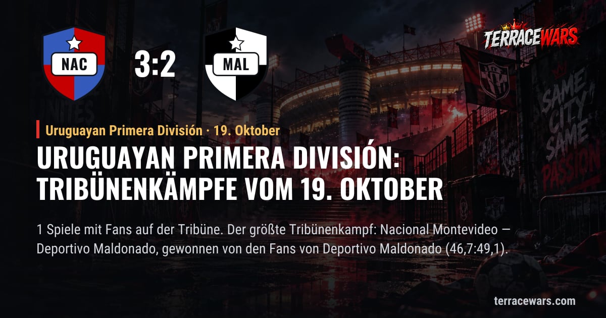 Uruguayan Primera División: Tribünenkämpfe vom 19. Oktober
