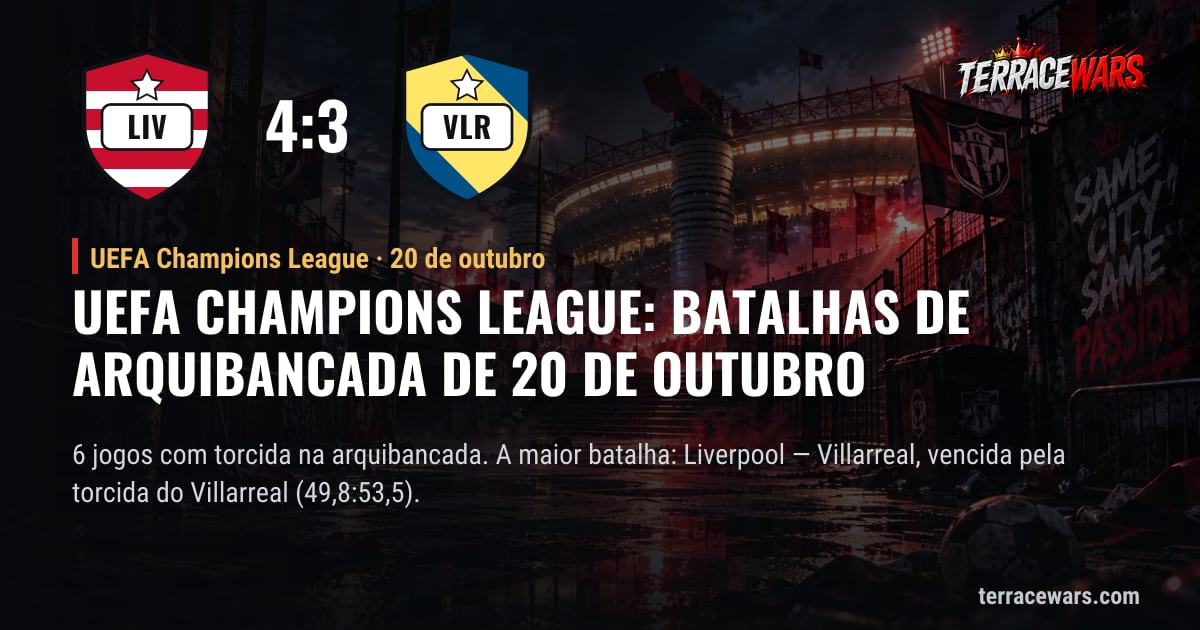 UEFA Champions League: batalhas de arquibancada de 20 de outubro