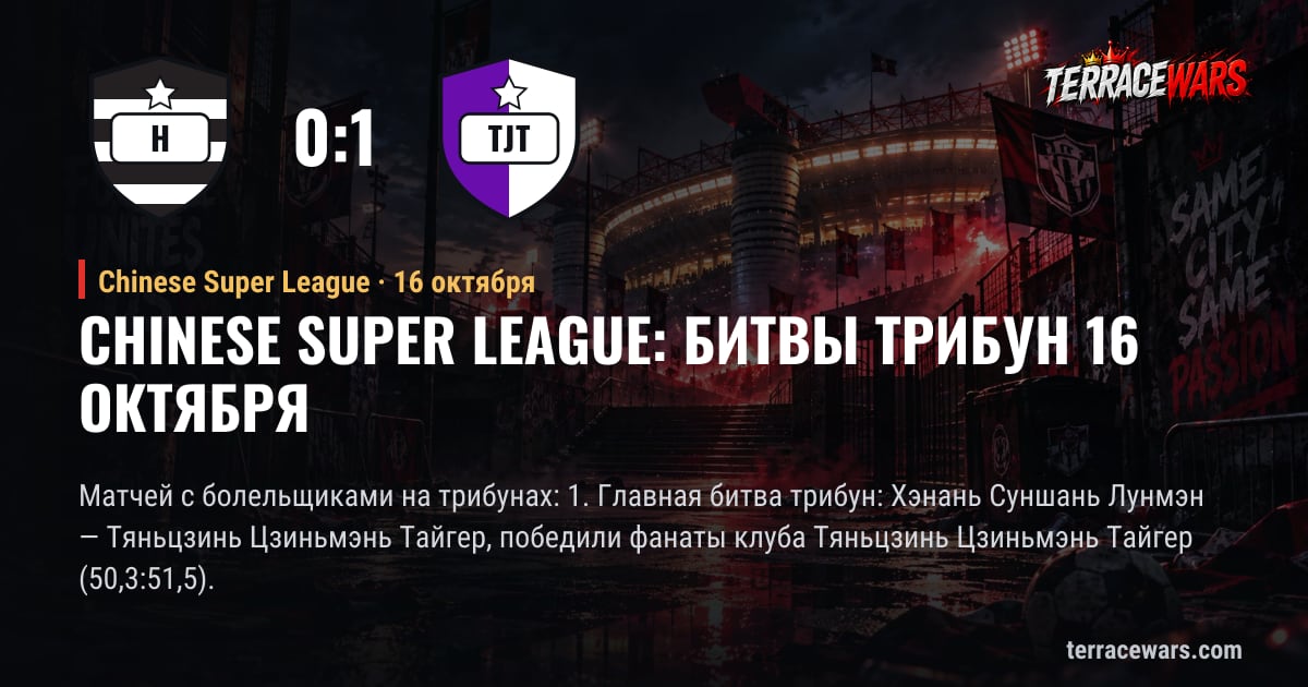 Chinese Super League: битвы трибун 16 октября