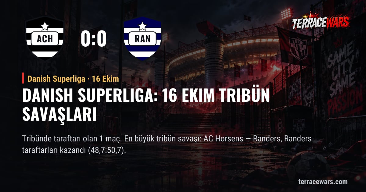 Danish Superliga: 16 Ekim tribün savaşları