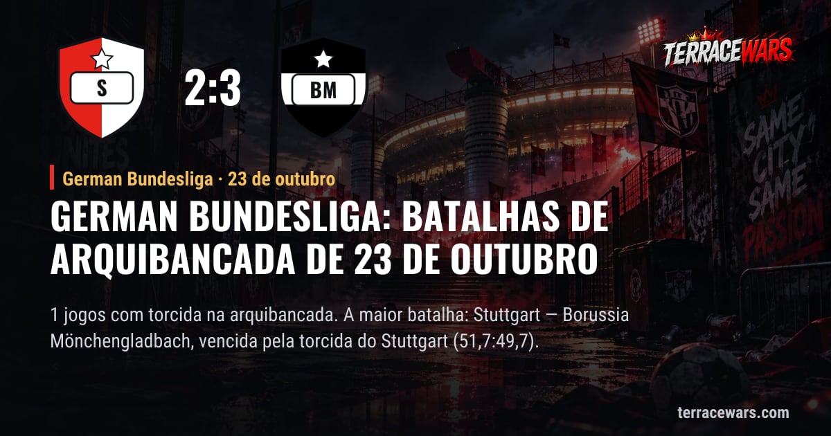 German Bundesliga: batalhas de arquibancada de 23 de outubro