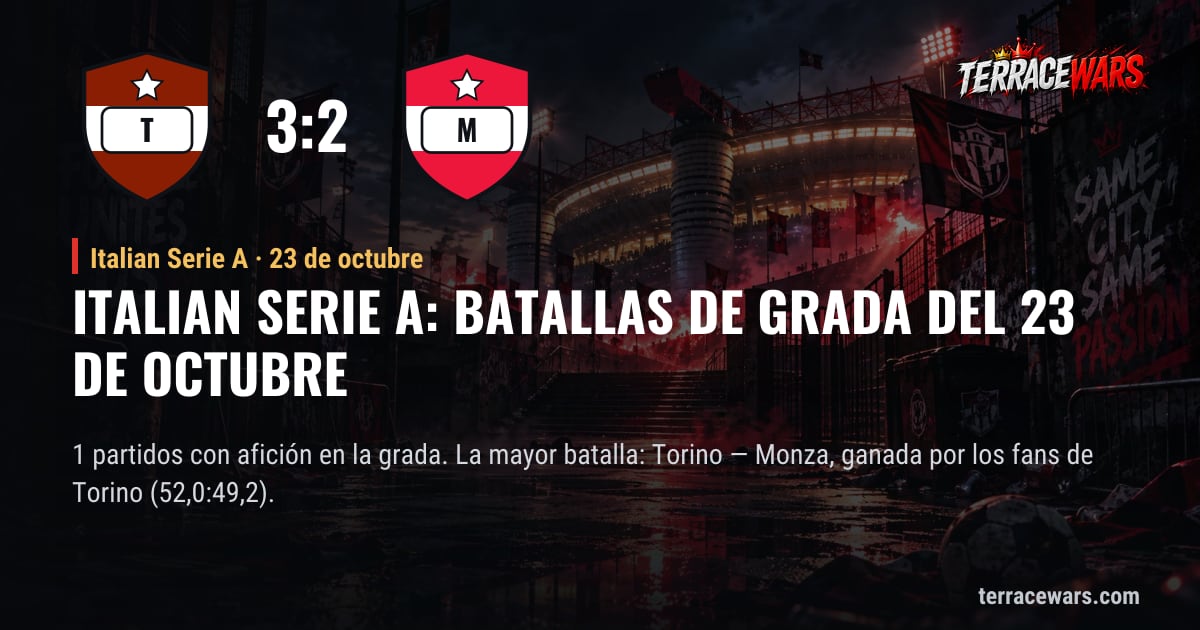 Italian Serie A: batallas de grada del 23 de octubre