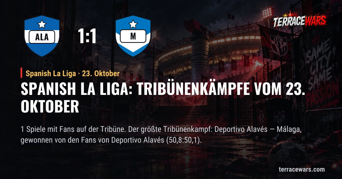 Spanish La Liga: Tribünenkämpfe vom 23. Oktober