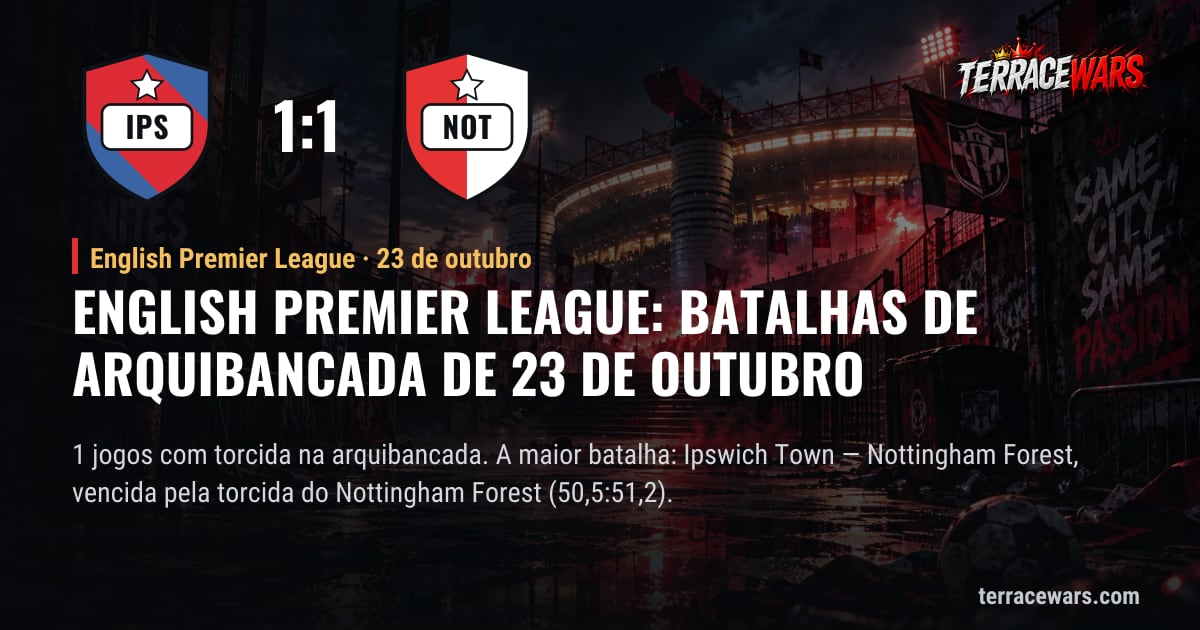 English Premier League: batalhas de arquibancada de 23 de outubro