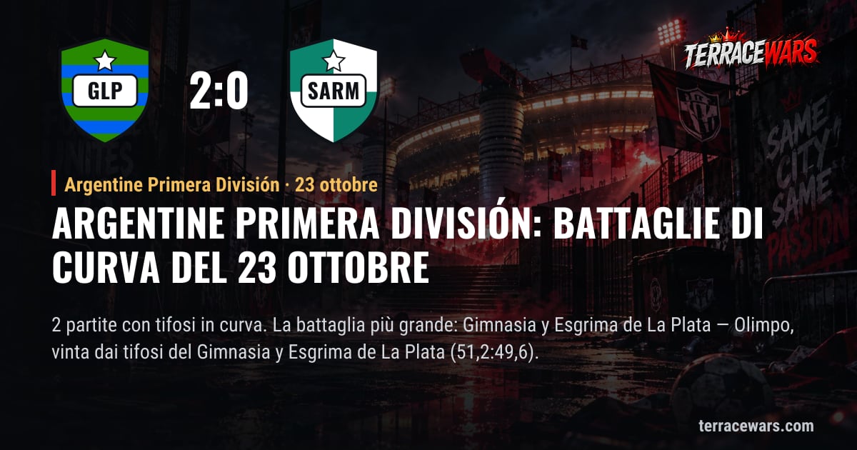 Argentine Primera División: battaglie di curva del 23 ottobre