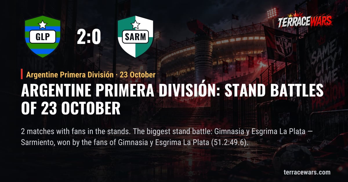Argentine Primera División：10月23日 のスタンドバトル