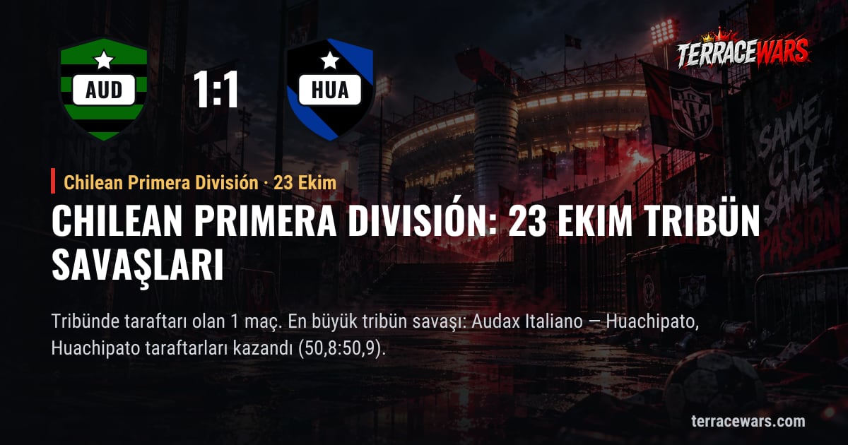 Chilean Primera División: 23 Ekim tribün savaşları