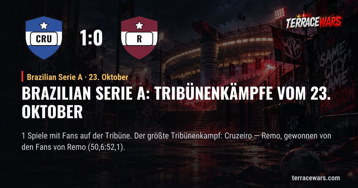 Brazilian Serie A: Tribünenkämpfe vom 23. Oktober