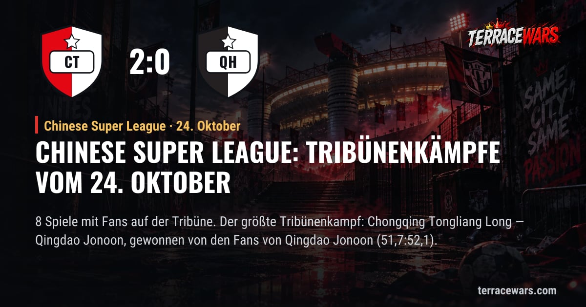 Chinese Super League: Tribünenkämpfe vom 24. Oktober