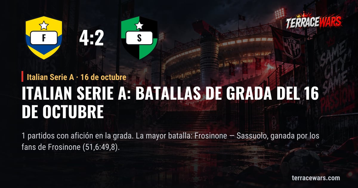 Italian Serie A: batallas de grada del 16 de octubre