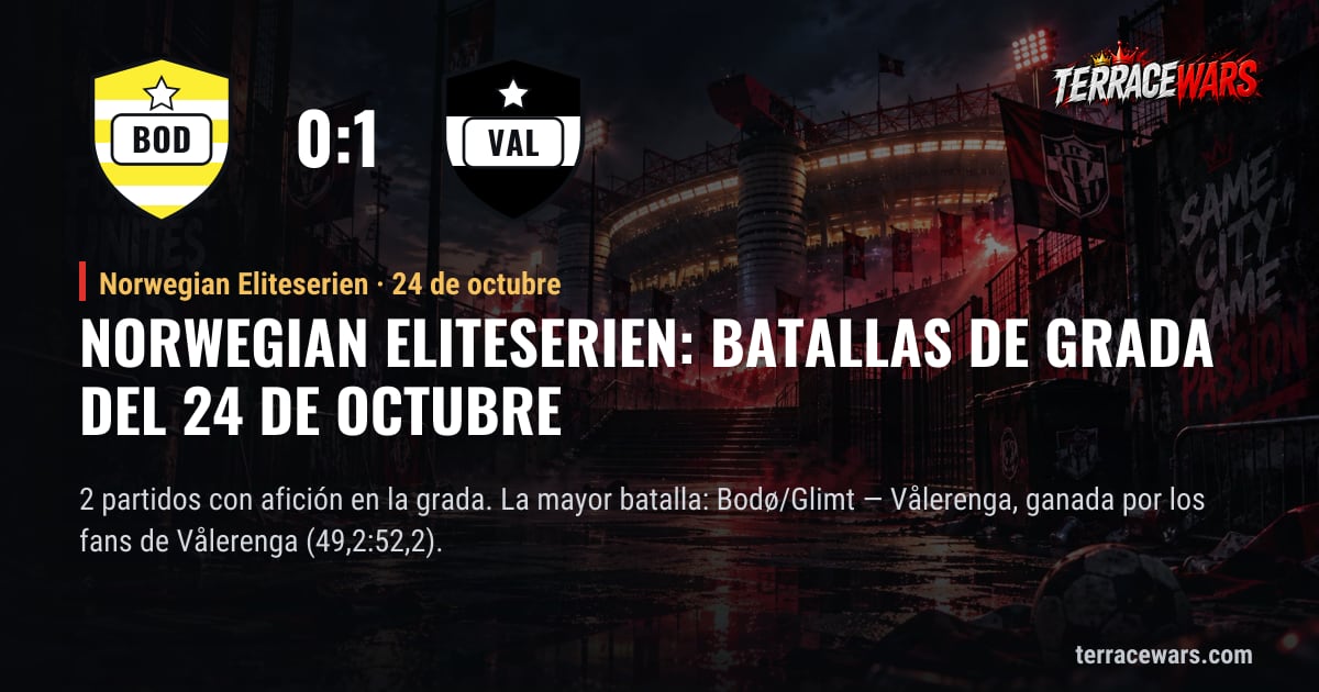 Norwegian Eliteserien: batallas de grada del 24 de octubre
