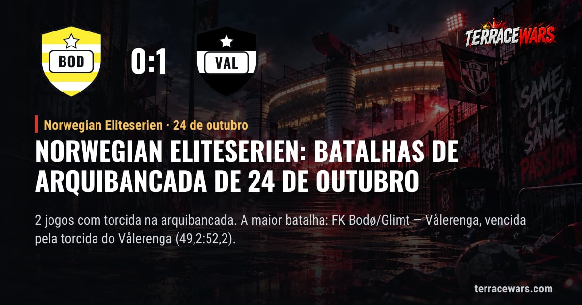 Norwegian Eliteserien: batalhas de arquibancada de 24 de outubro
