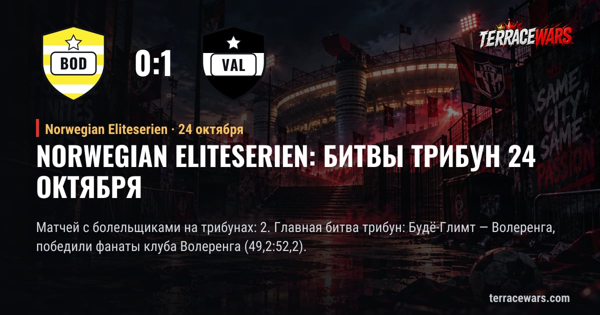 Norwegian Eliteserien: битвы трибун 24 октября