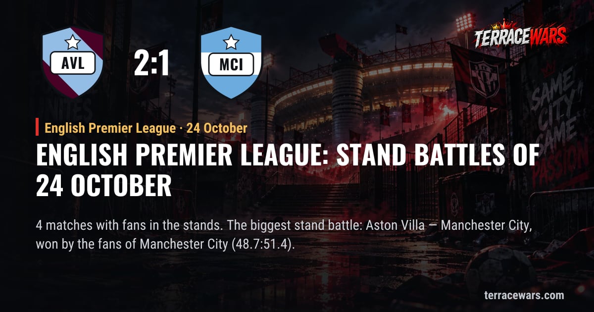 English Premier League: stand battles of 24 October