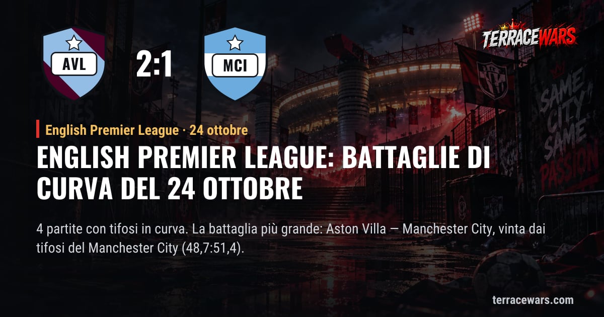 English Premier League: battaglie di curva del 24 ottobre