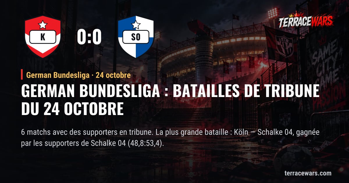 German Bundesliga : batailles de tribune du 24 octobre