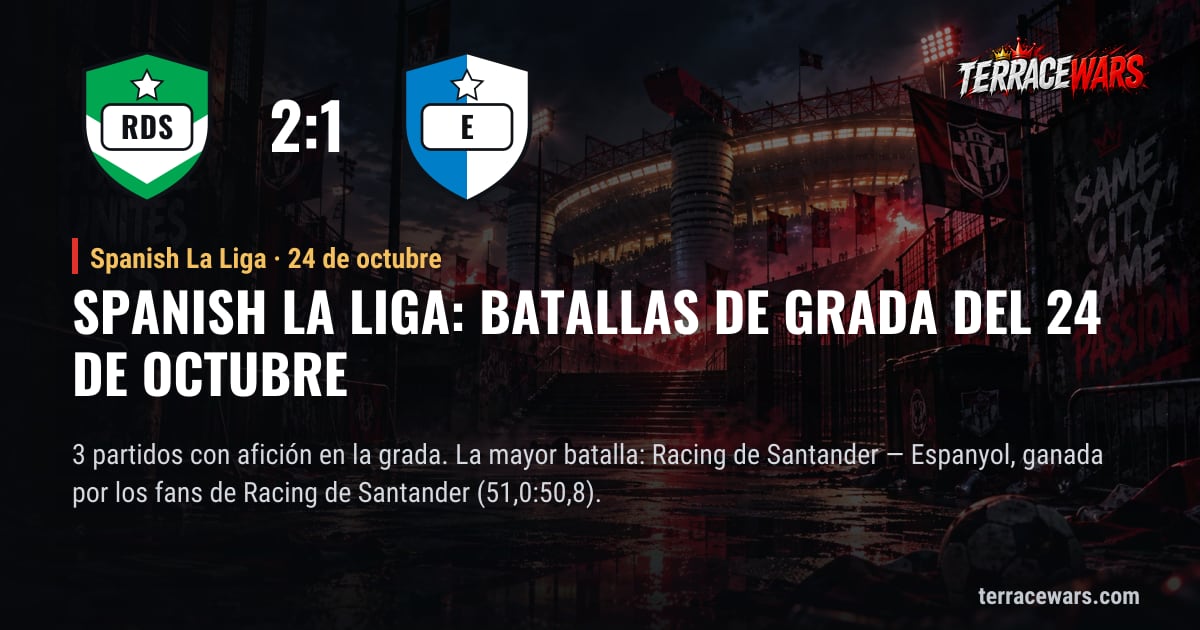 Spanish La Liga: batallas de grada del 24 de octubre