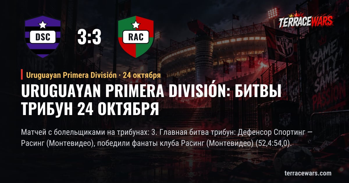 Uruguayan Primera División: битвы трибун 24 октября