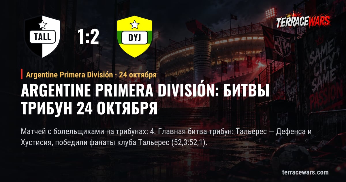 Argentine Primera División: битвы трибун 24 октября