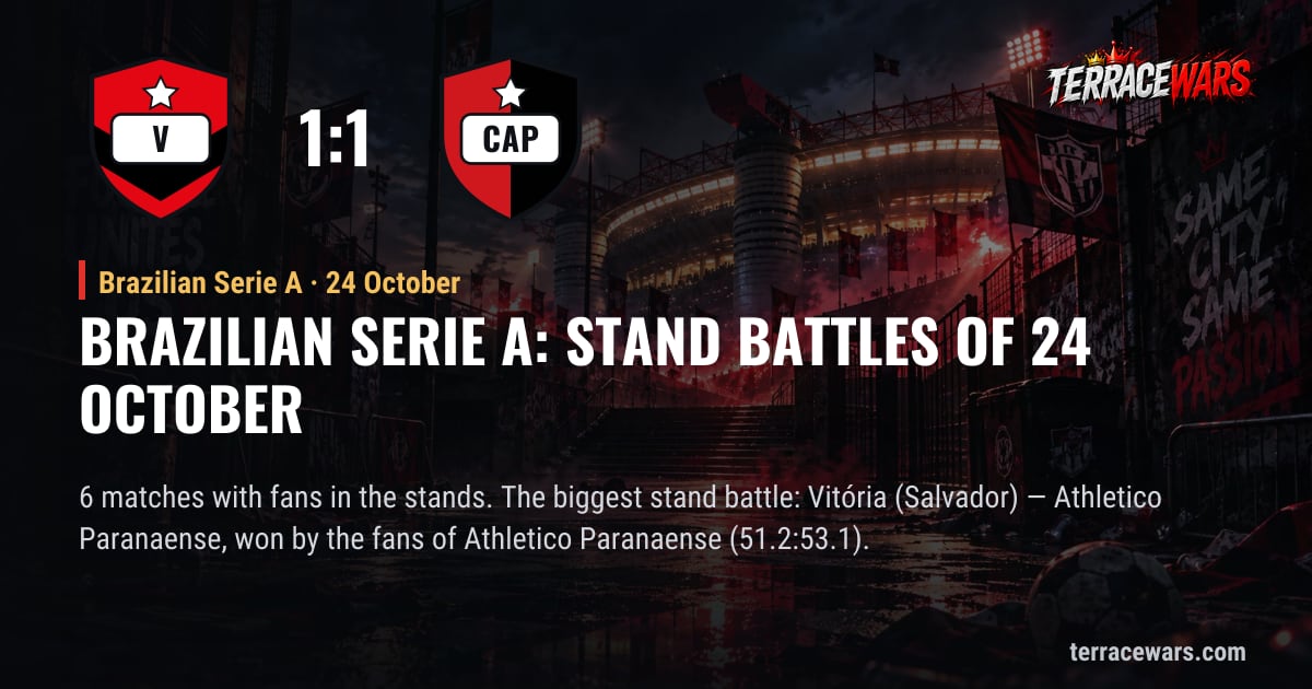 Brazilian Serie A：10月24日 のスタンドバトル