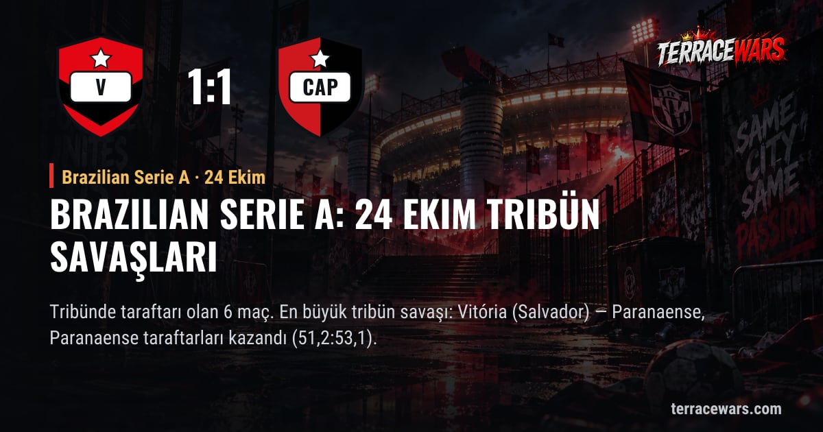 Brazilian Serie A: 24 Ekim tribün savaşları