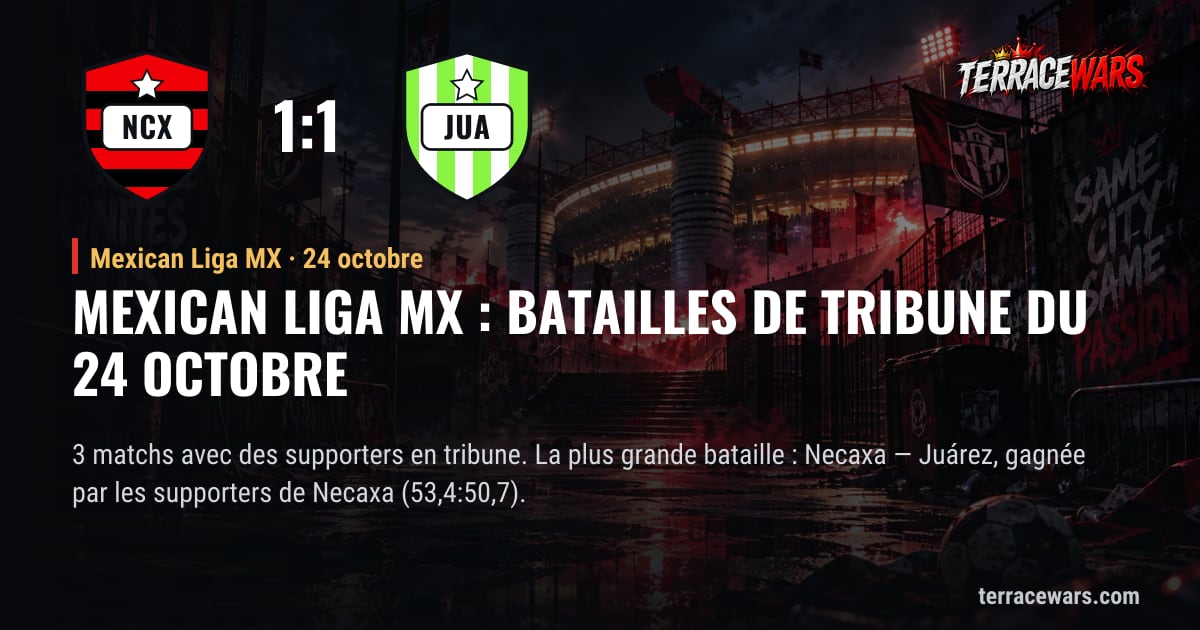Mexican Liga MX : batailles de tribune du 24 octobre