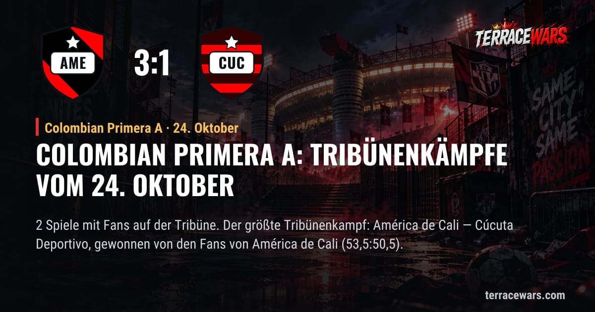 Colombian Primera A: Tribünenkämpfe vom 24. Oktober