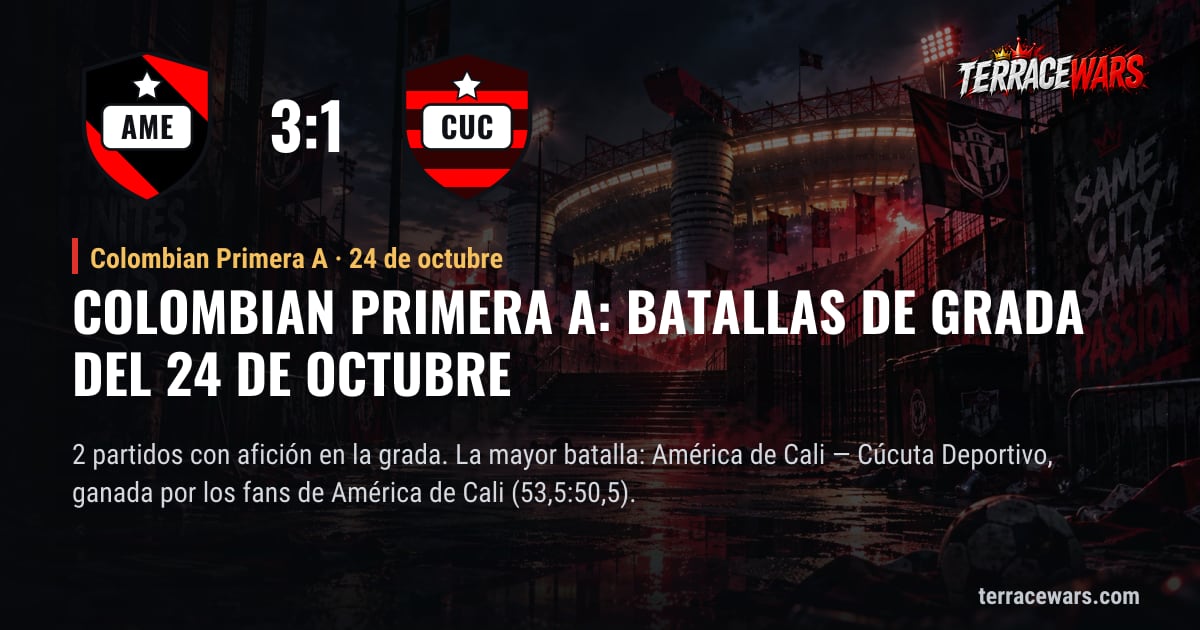 Colombian Primera A: batallas de grada del 24 de octubre