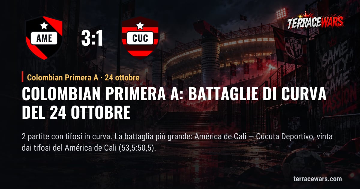 Colombian Primera A: battaglie di curva del 24 ottobre