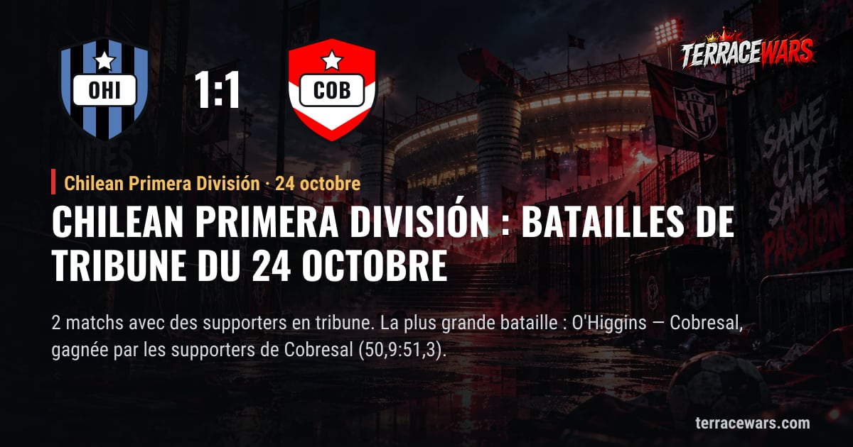 Chilean Primera División : batailles de tribune du 24 octobre