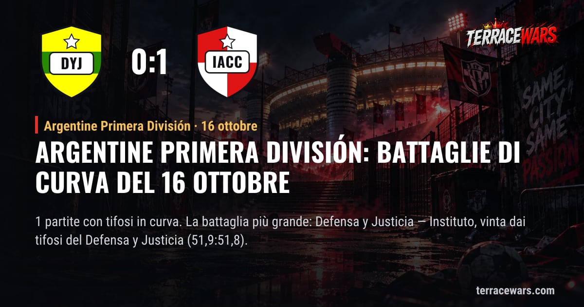 Argentine Primera División: battaglie di curva del 16 ottobre