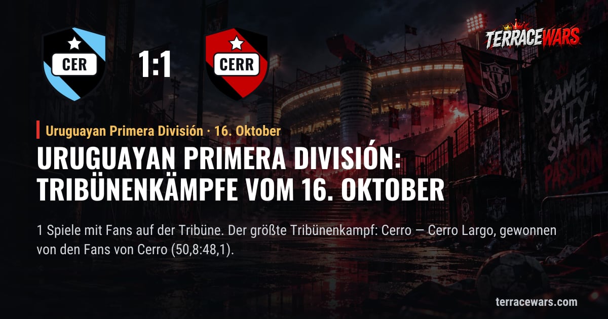 Uruguayan Primera División: Tribünenkämpfe vom 16. Oktober