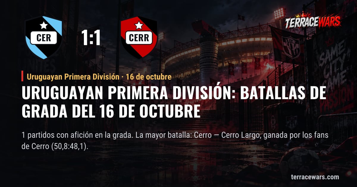 Uruguayan Primera División: batallas de grada del 16 de octubre