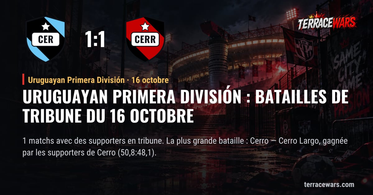 Uruguayan Primera División : batailles de tribune du 16 octobre