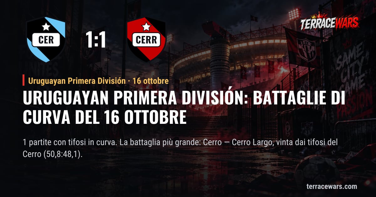 Uruguayan Primera División: battaglie di curva del 16 ottobre