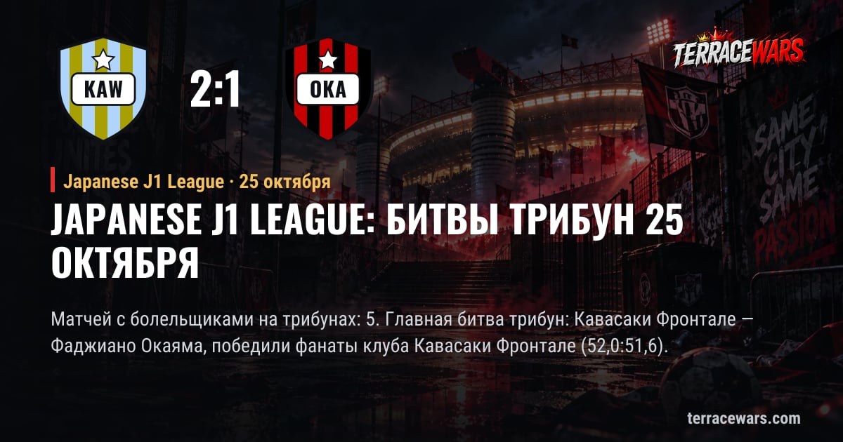 Japanese J1 League: битвы трибун 25 октября