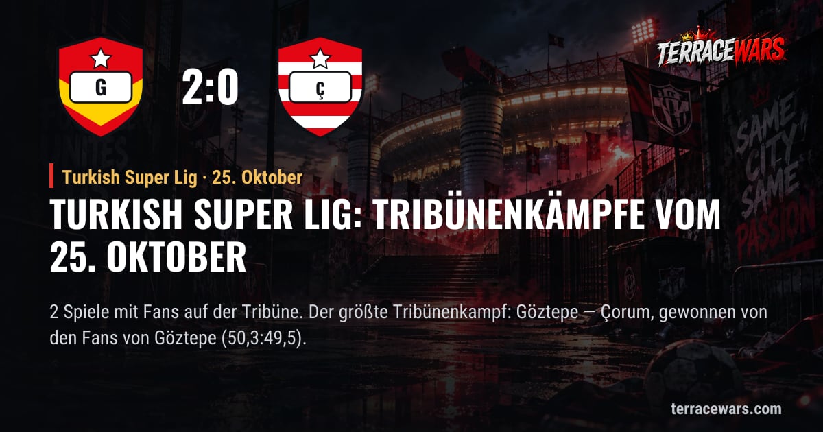 Turkish Super Lig: Tribünenkämpfe vom 25. Oktober