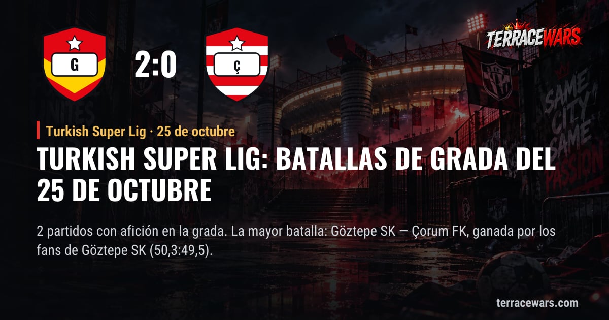 Turkish Super Lig: batallas de grada del 25 de octubre