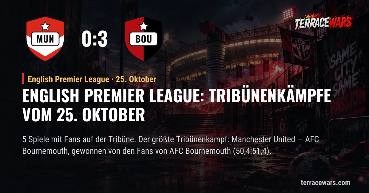 English Premier League: Tribünenkämpfe vom 25. Oktober