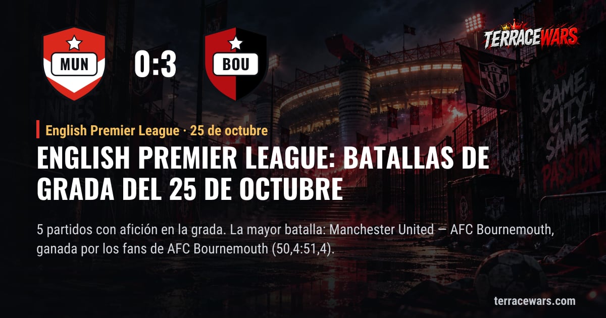 English Premier League: batallas de grada del 25 de octubre