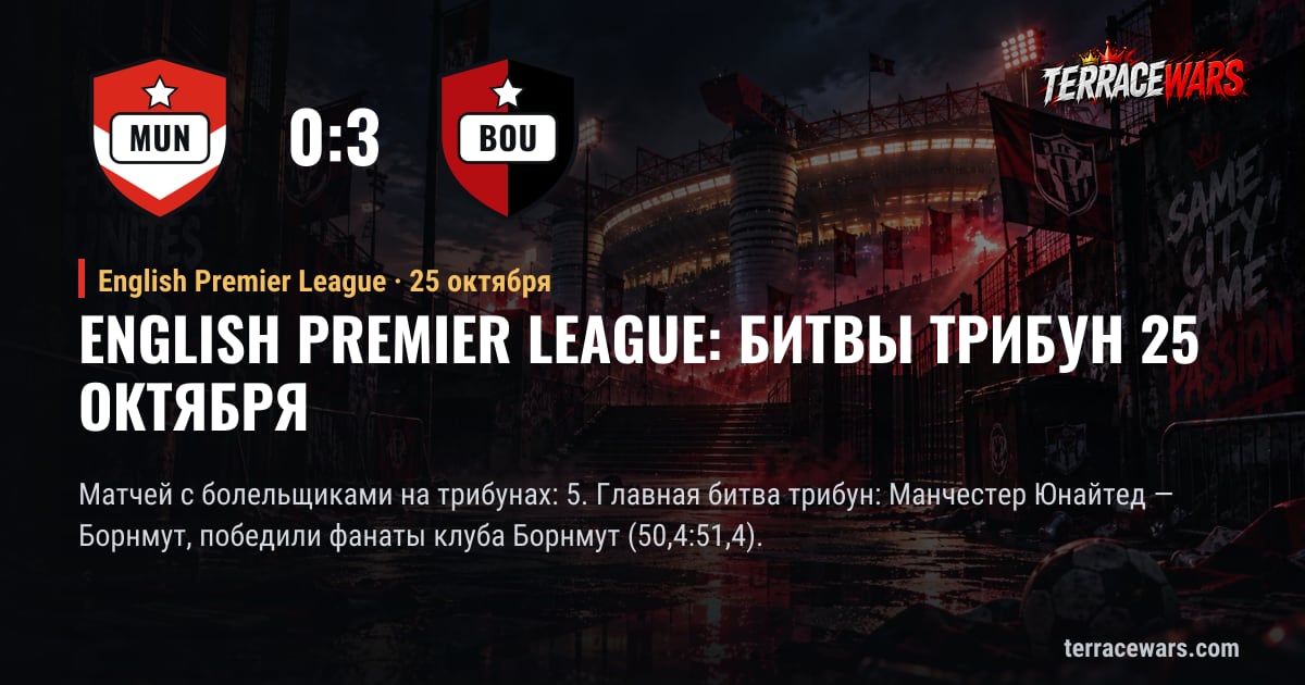 English Premier League: битвы трибун 25 октября