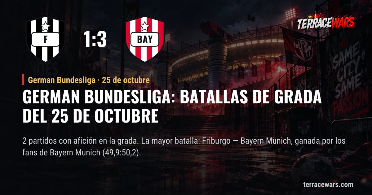 German Bundesliga: batallas de grada del 25 de octubre