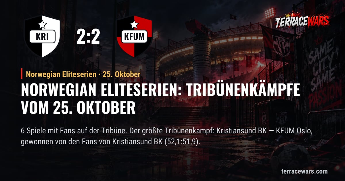 Norwegian Eliteserien: Tribünenkämpfe vom 25. Oktober