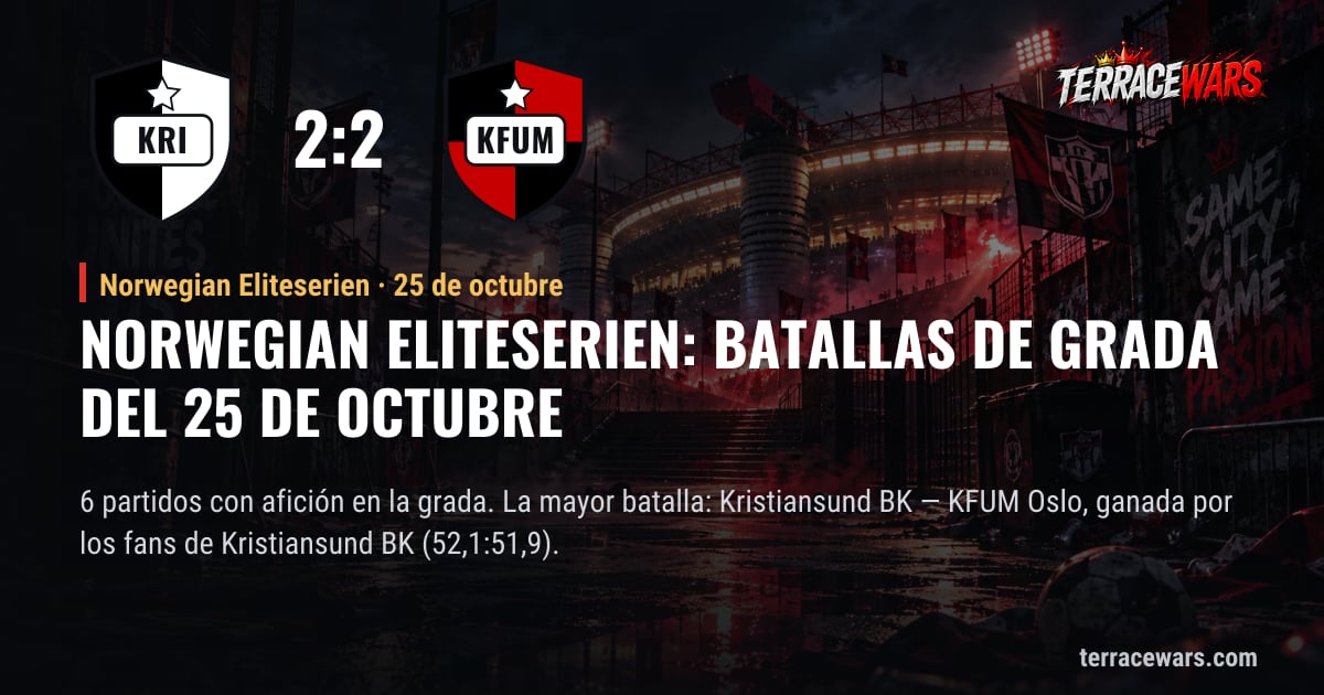 Norwegian Eliteserien: batallas de grada del 25 de octubre